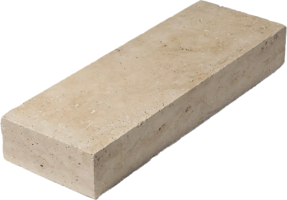 [PTB701] Bloc marche travertin - 6 faces adoucies + ch.4 - 35x15 lg.100 Beige Classic