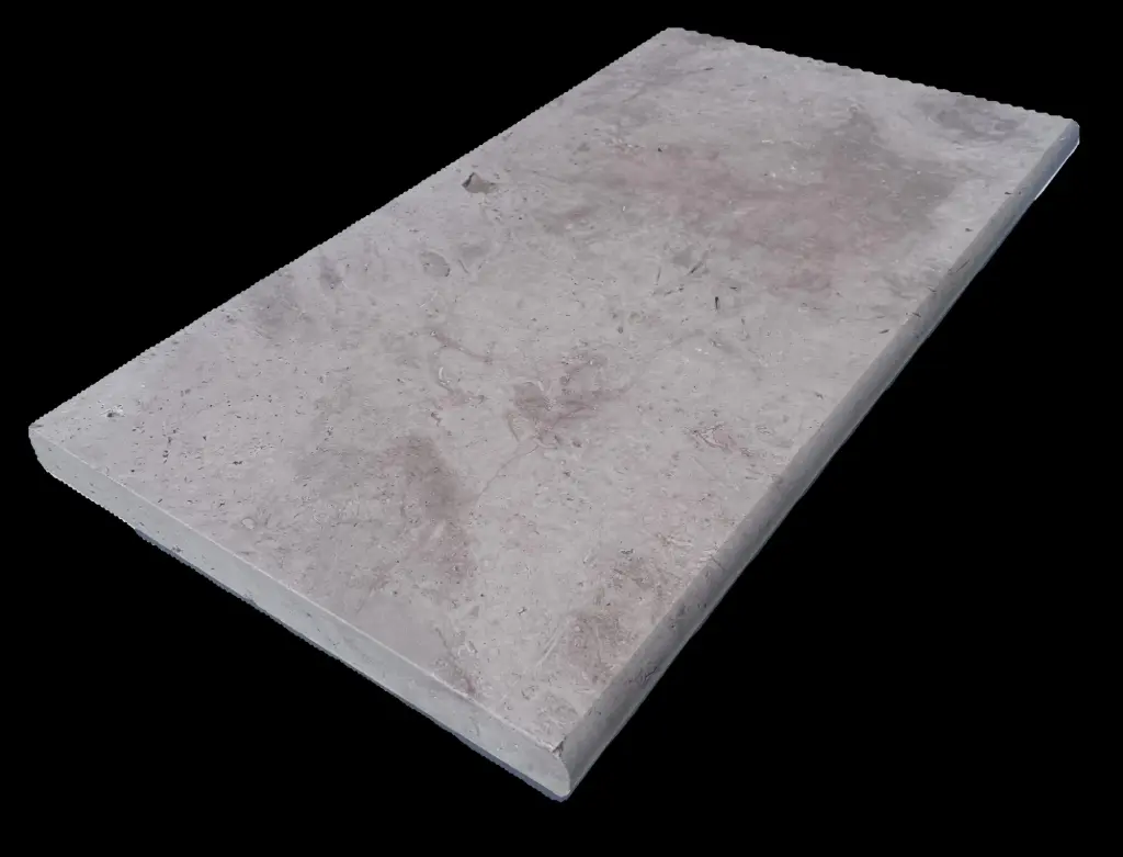 Margelle travertin - vieilli - nez arrondi 33x61x3 Beige Classic