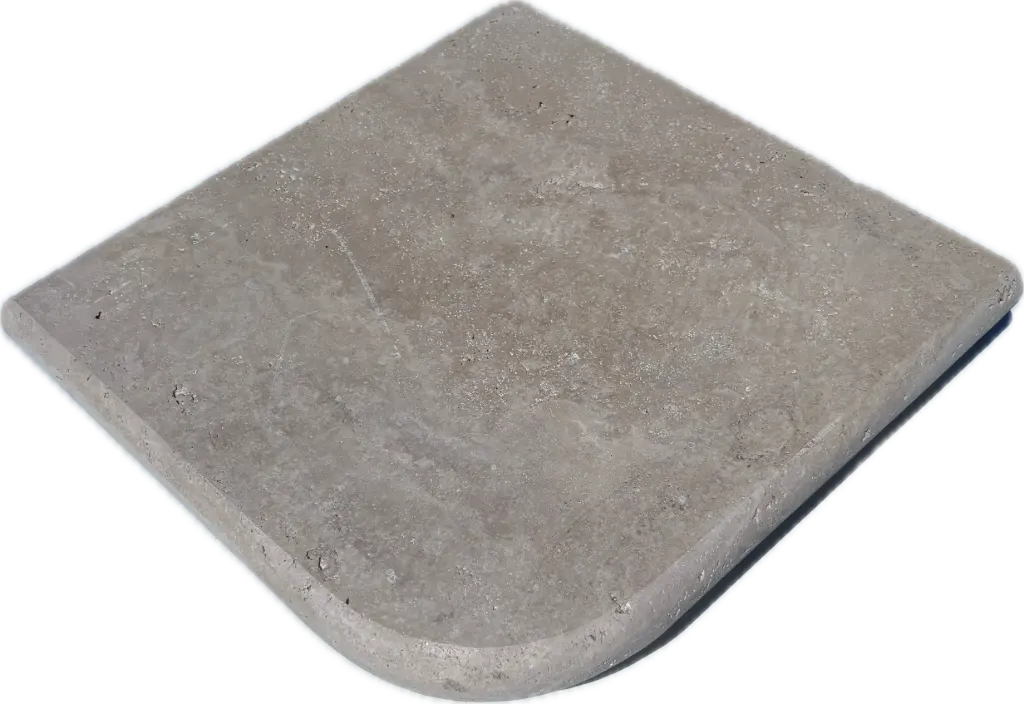 Margelle travertin - vieilli - nez arrondi 33X33x3 angle S Beige Classic