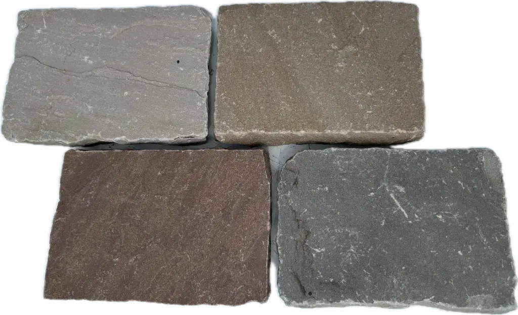 Pavé grès clivé calibré 14x20x2 Multicolor (32pcs/m²)