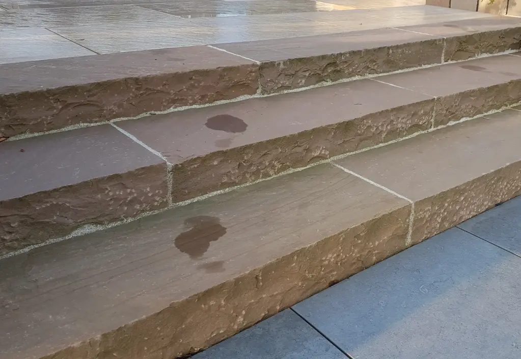 Bloc marche grès clivée 35x15 lg.100 Brun Chocolate