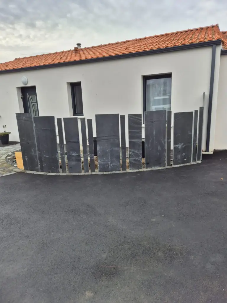 [PAE215] Palis ardoise GALYS Espagne - 4 cotés sciés 150x50x3 - 2 faces nat.