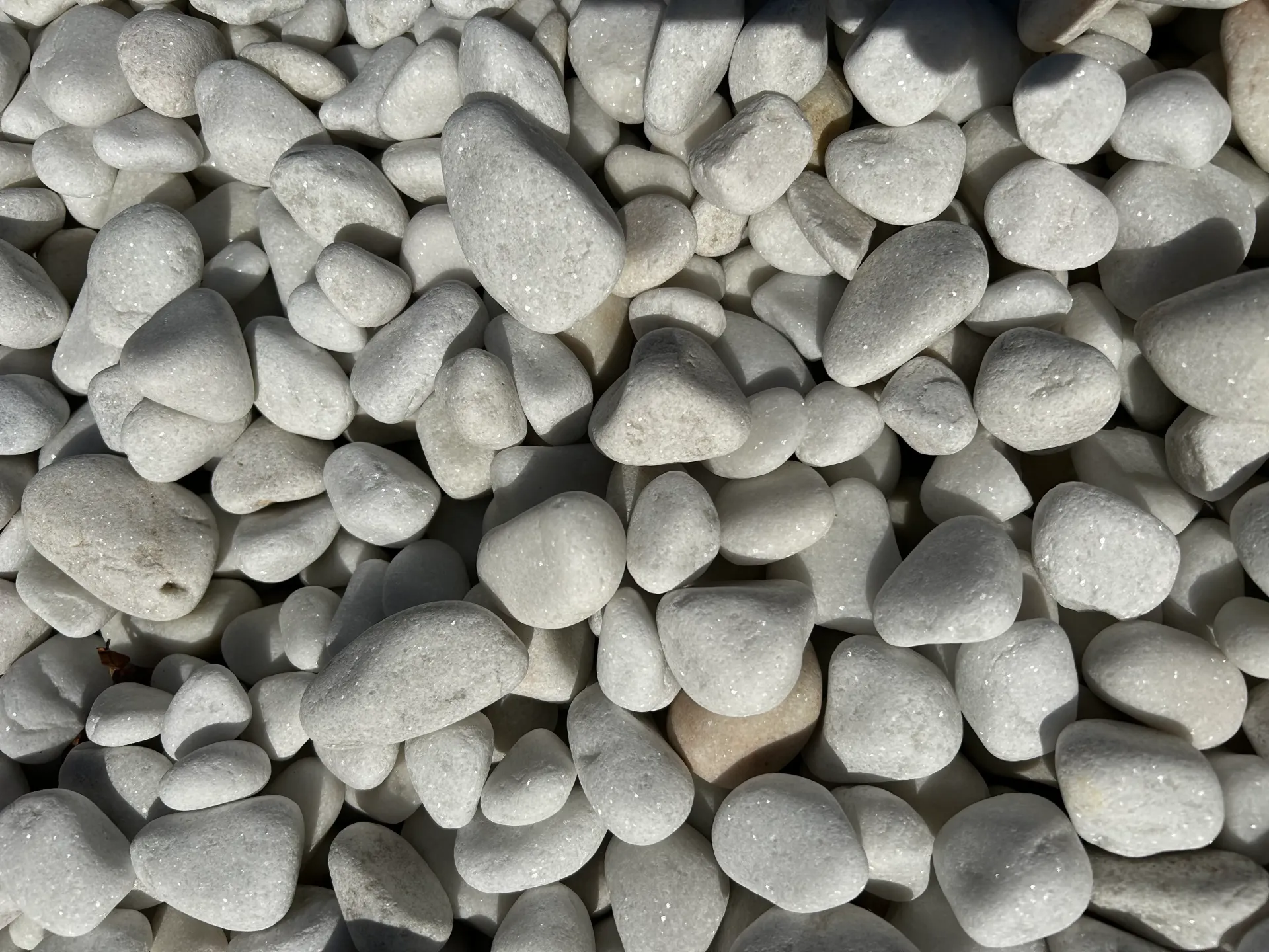 Galet MARBRE blanc pur roulé 24/40