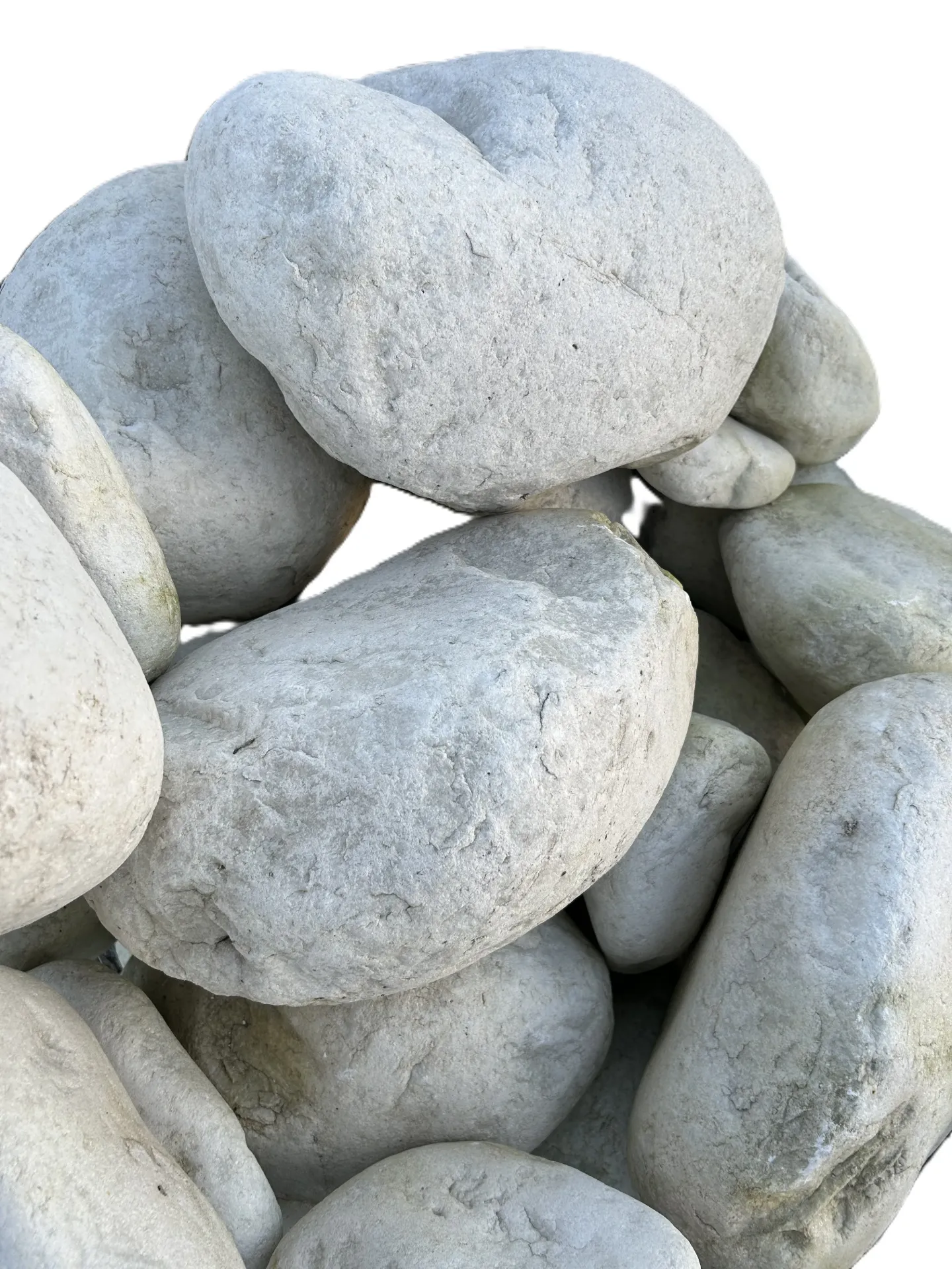 Galet XXL MARBRE blanc pur roulé 200/400